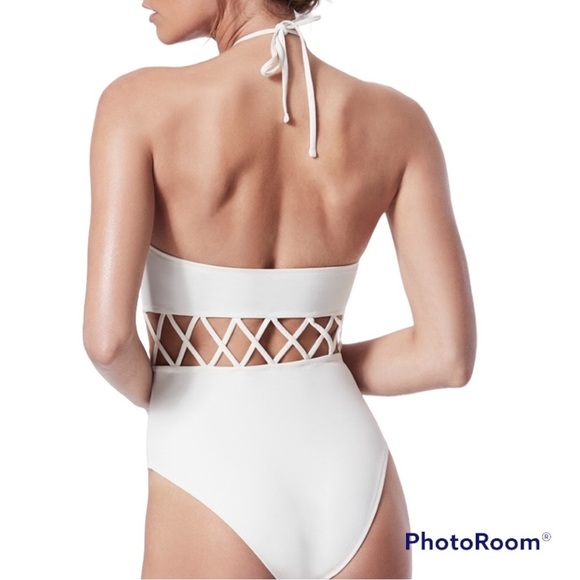 Solid & Striped Cream The Barbara One Piece Cutout Swimsuit size Small - Picture 3 of 9